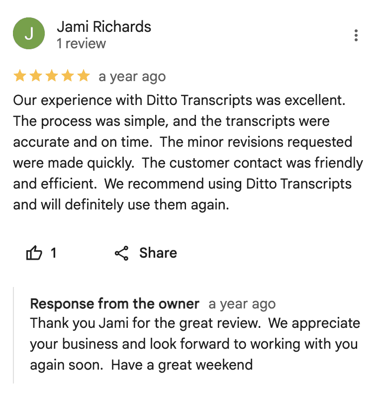 Ditto Client Testimonial